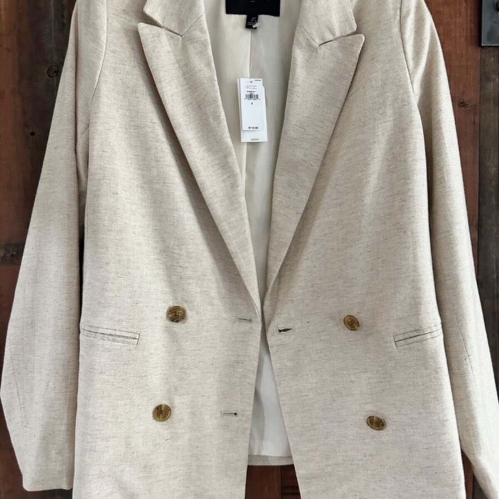 Banana Republic Flax Double-Breasted Blazer
